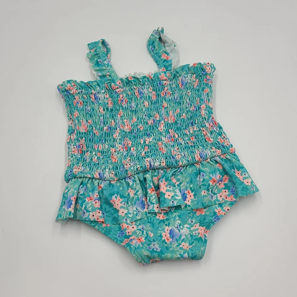 Janie and Jack floral one-piece swimsuit size 12-18 months